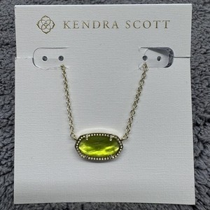 Kendra Scott Elisa Necklace Womens One Size Green Faceted Glass Metal Adjustable