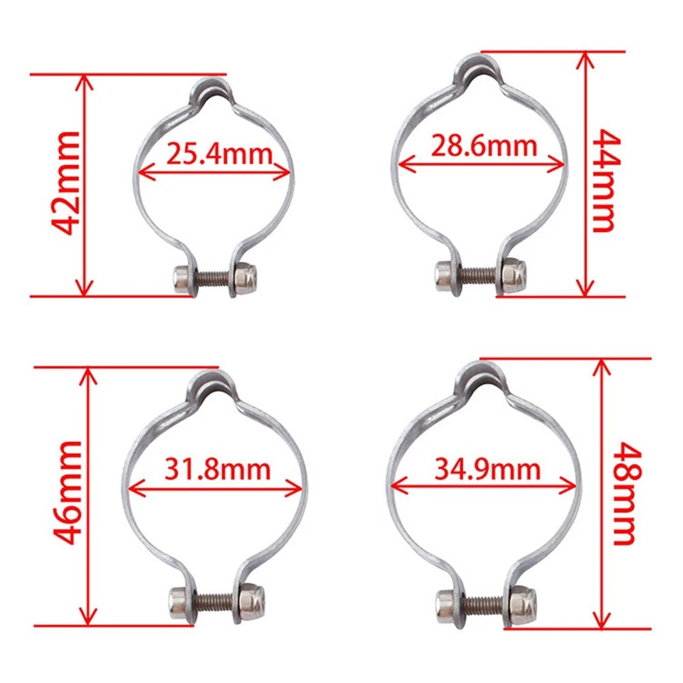 Cavo Clip Pinze Guide Sport Tubo Freno Guida Argento Acciaio Universale - Immagine 4 di 4