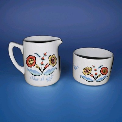 Bergquist Imports Swedish Folk Art Creamer ''Var Sa God'' ''Here You Go'' W/Bonus
