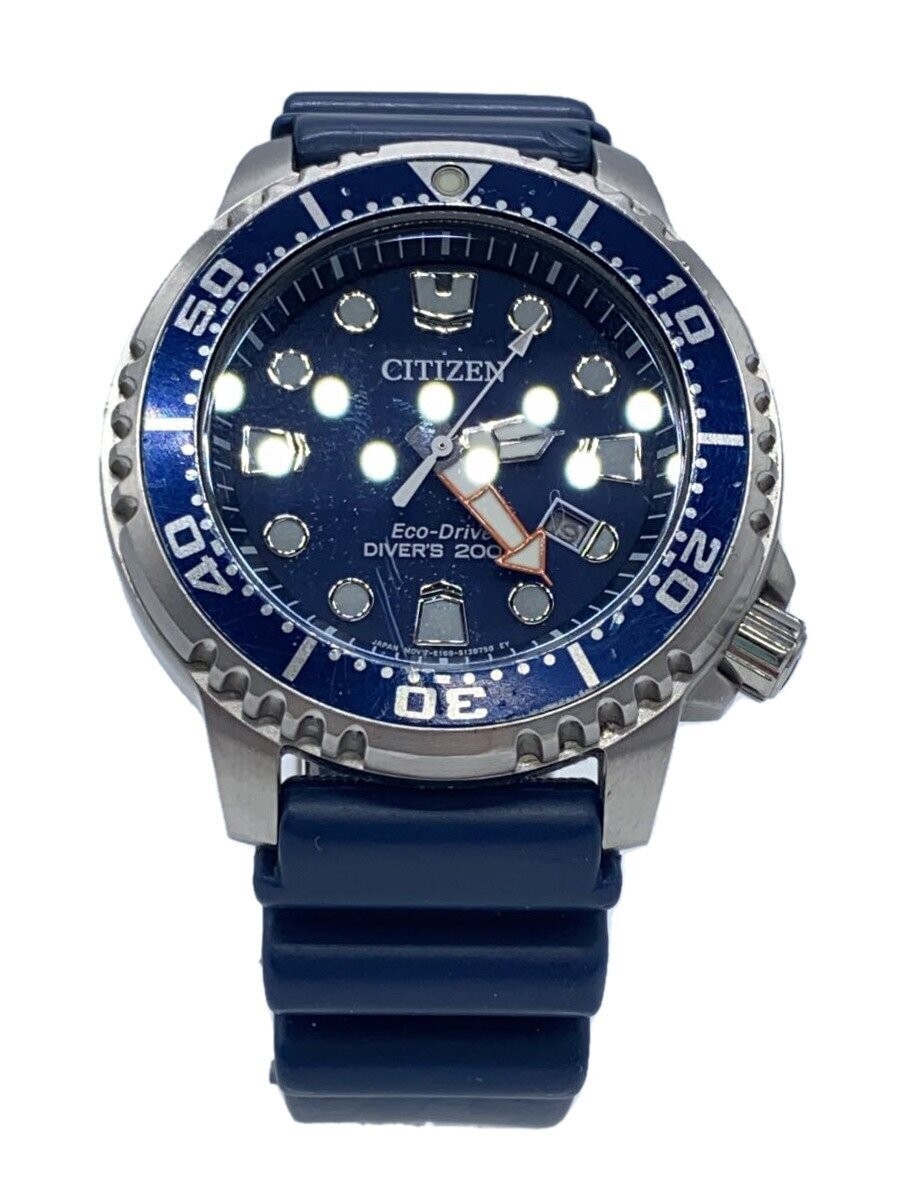 CITIZEN Analog Watch with Navy Rubber Strap E168 S100631