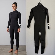 Hurley Womens Size 4 Advantage Plus 3/2mm Chest Zip Fullsuit Wetsuit Black Surf