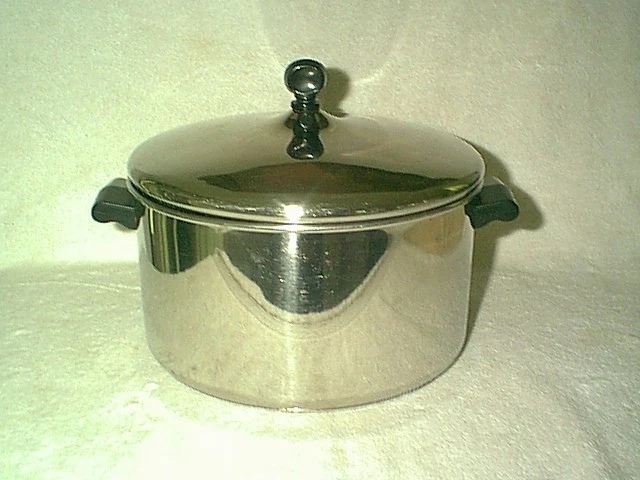 NICE FARBERWARE CLASSIC SERIES 6 QT STOCK POT & LID STAINLESS BOUNDED BOTTOM