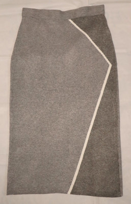 MAX STUDIO elastic waist pull on gray knit fall spring skirt size M (29W x 31L)