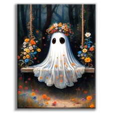 Halloween Ghost Diamond Art Kit for Adults DIY Wall Decor 12 x 16 Inch