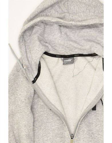 PUMA Womens Graphic Zip Hoodie Sweater UK 12 Medium Grey Cotton AK05 - 第 4/4 張圖片