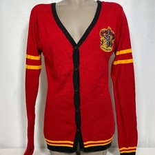 Harry Potter Gryffindor Crest Red Cardigan Sweater Women's LARGE
