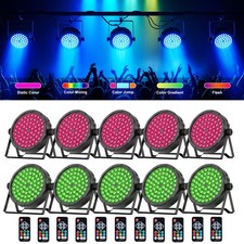 10PC Rechargeable Par Light 180W RGB Battery Wireless 60LED DJ Uplights w/Remote