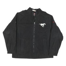 REEBOK Mens Black Running Jacket XL Polyester Blend Zip Plain Athletic