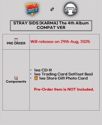 STRAY KIDS [KARMA] The 4th Album COMPACT Ver/CD-R+8 Trading Card+