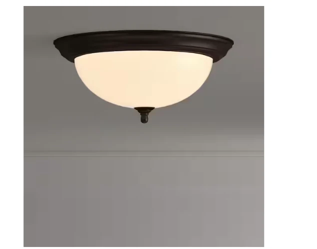 Progress Lighting 15.25 in. 3-Light Antique Bronze Flush Mount w/Alabaster Glass - Image 2 of 4