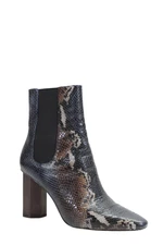 Donald J Pliner Women's Block Heels Snake Print Pull-On Ankle Boots Size 8.5