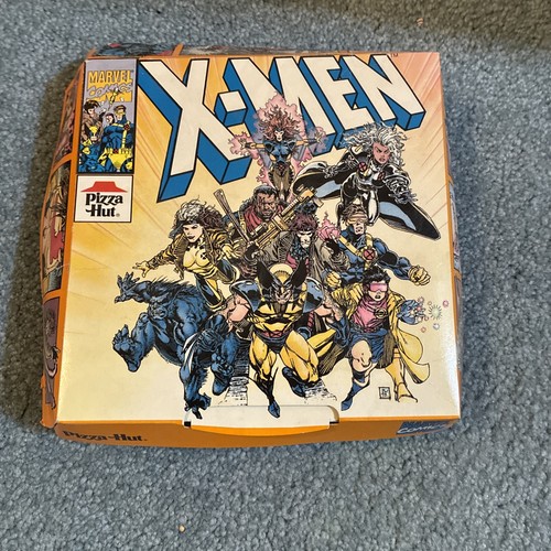 1993 X-men Pizza Hut Promo Pizza Box Comic Book Art Wolverine Gambit Beast HTF