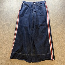 Vintage Y2K Pitstop Baggy Wide Leg Jeans Jnco Style Sz 32x27 Striped Skater