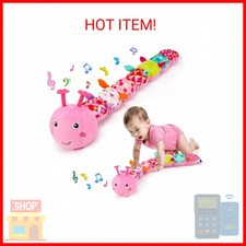 Baby Tummy Time Toy 0-6 Month Musical Stuffed Animal Plush Caterpillar Toy for I