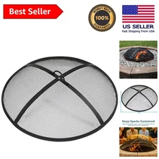 Elegant 22-Inch Fire Pit Spark Screen with Handle – Mesh Design for Ember Safety