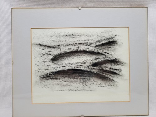 Charcoal Pencil Sketch Original Framed Artwork Signed Vintage 30x24cm Rare Prop