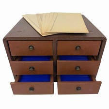 Vintage 1950’s DAVID WHITE 35mm 3D Stereo REALIST SLIDES 6 Drawer Cabinet Case