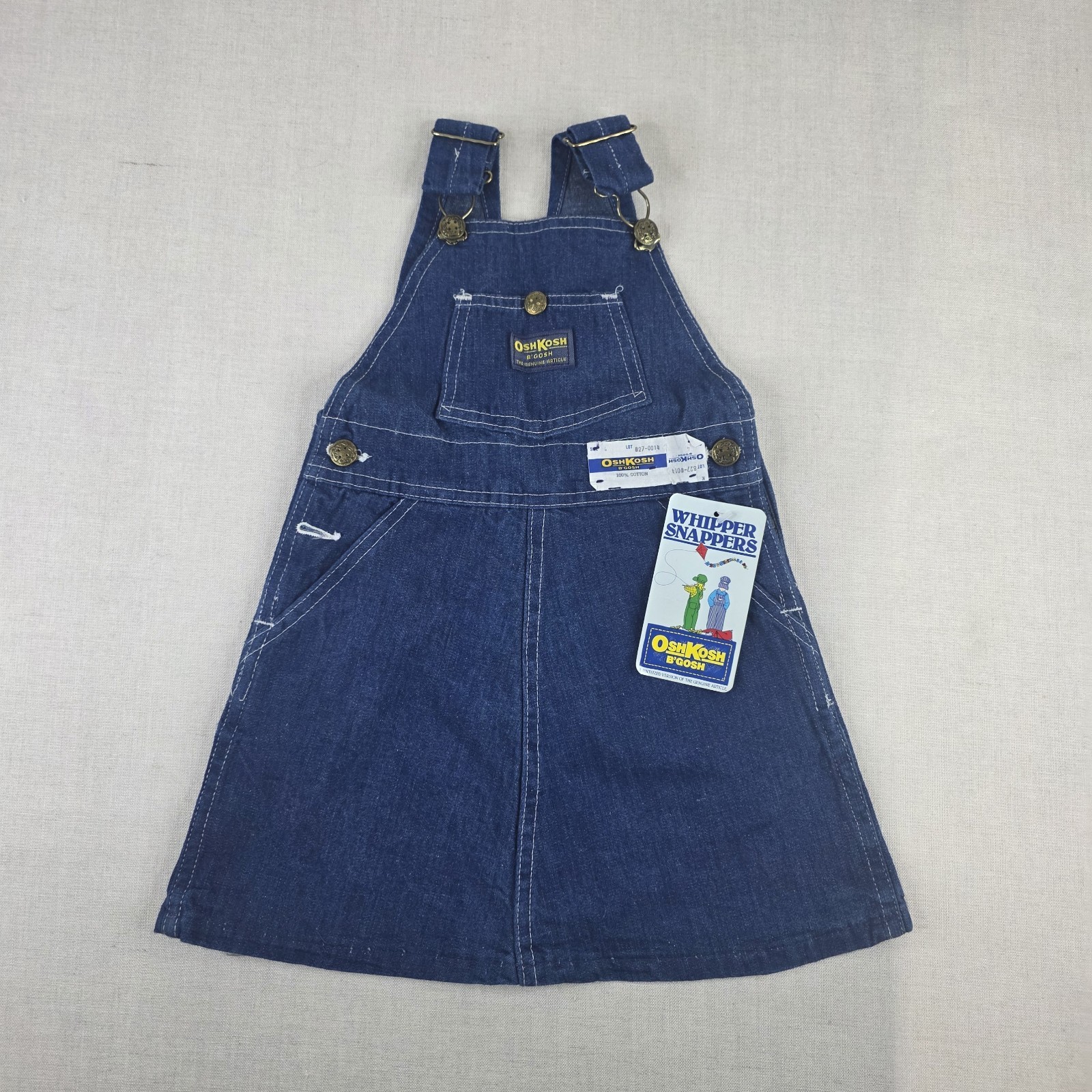 Rare Vintage 80's OshKosh B'Gosh Demin Overall Dress Skit Vestbak Size Kids 4