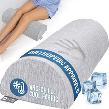 5 STARS UNITED Knee Pillow for Back Sleeping Cooling Standard, Arctic Gray