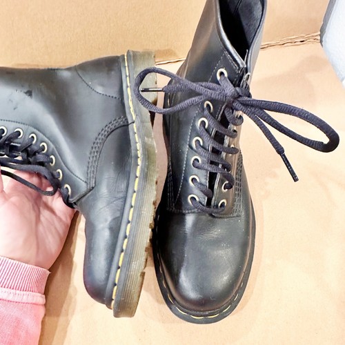 Dr. Martens schwarze vegane Leder Schnürstiefel Kampfstiefel Größe 10 - Bild 5 von 10