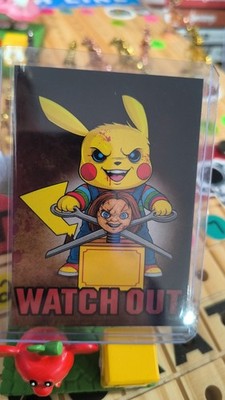 G$G Customs Watch Out Non-Sport Trading Card Pikachu Chucky Custom Pokémon
