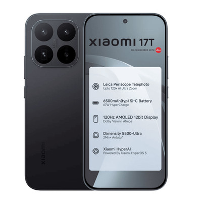 Xiaomi 17T 5G (Schwarz, 12GB-256GB) Dimensity 8500-Ultra NFC eSim Global...