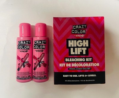 Crazy Color Semi-Permanent Conditioning Haarfarbe - 2x Ruby Rouge & Bleaching Kit