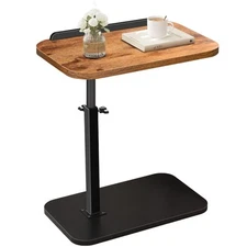 Adjustable Side Table, C Shaped End Table for Couch, 360° Swivel Small Side T...