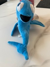 blauer Delfin / Hai-ähnliches Plüschtier (Comic-Stil mit großen Augen)