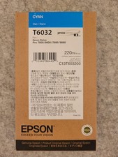 09-2021 GENUINE EPSON T6032 220ML CYAN INK STYLUS PRO 7800 7880 9800 9880
