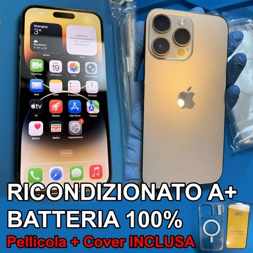 iPhone 14 Pro Max 256GB Gold A++ 100% New Battery + Cover + Glass + Box