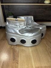 RARE HTF KISS Spaceman Platform Boots Size Large Silver Grunge Official Used