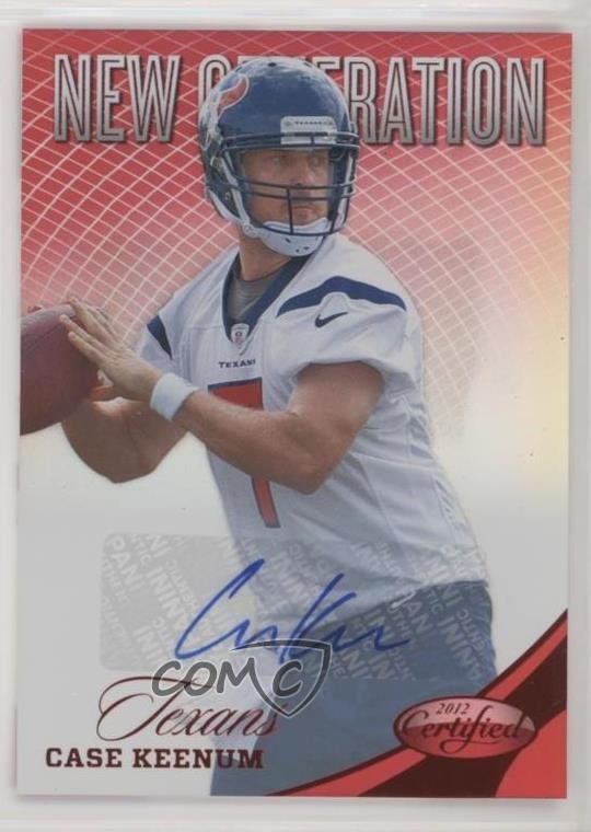 2012 Certified Mirror Red Signatures 11/250 Case Keenum #257 Rookie Auto RC pm6