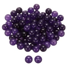 100pcs Purple Crystal Natural Stone Beads 10mm Round Loose Bead