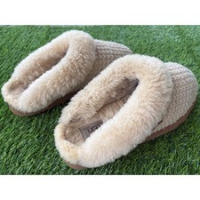 UGG Cozy Knit Oatmeal Beige Sheepskin Slippers 1153518 Womens 11