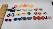 SMC2 Lot of 24 Vtg Mini Erasers And 6 Mini Ba...