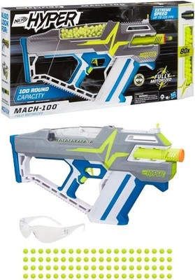 Nerf Hyper Mach-100 Motorized Blaster with 80 rounds FREE SHIP