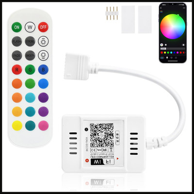 WiFi RGB LED Controller für Smart Home mit RF Fernbedienung, 12V-24V, 4-Pin