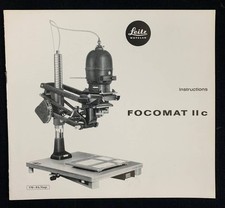 Leica Leitz FOCOMAT IIc 1966 Original Instruction English Rare
