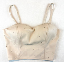 Say What W's Sz: Medium Nude Colored Faux Leather Studded Bustier Top