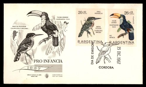 Mayfairstamps Argentina FDC 1967 Tucan and Martin Pescador Birds First Day Cover