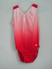 New w/o Tag GK Leotard Red Nylon fades White AL