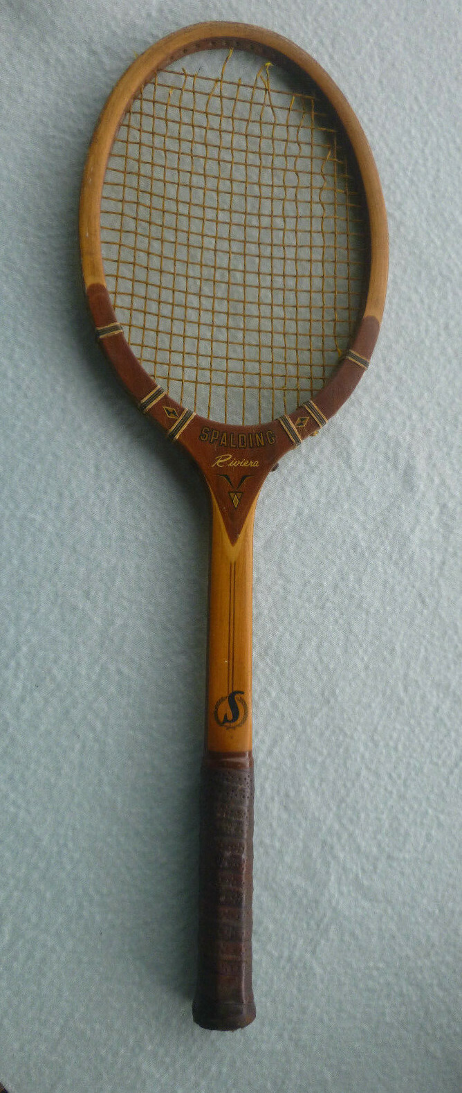 vintage Spalding wood tennis racquet Riviera Belgium