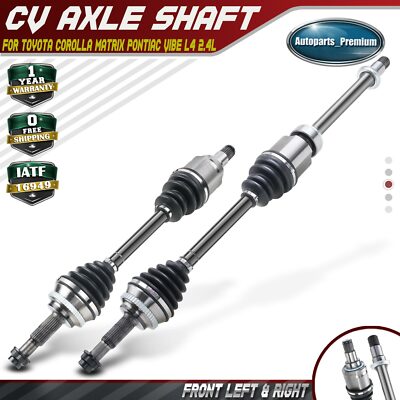 2x Front CV Axle Assembly for Toyota Corolla Matrix 09-13 Pontiac Vibe L4 2.4L