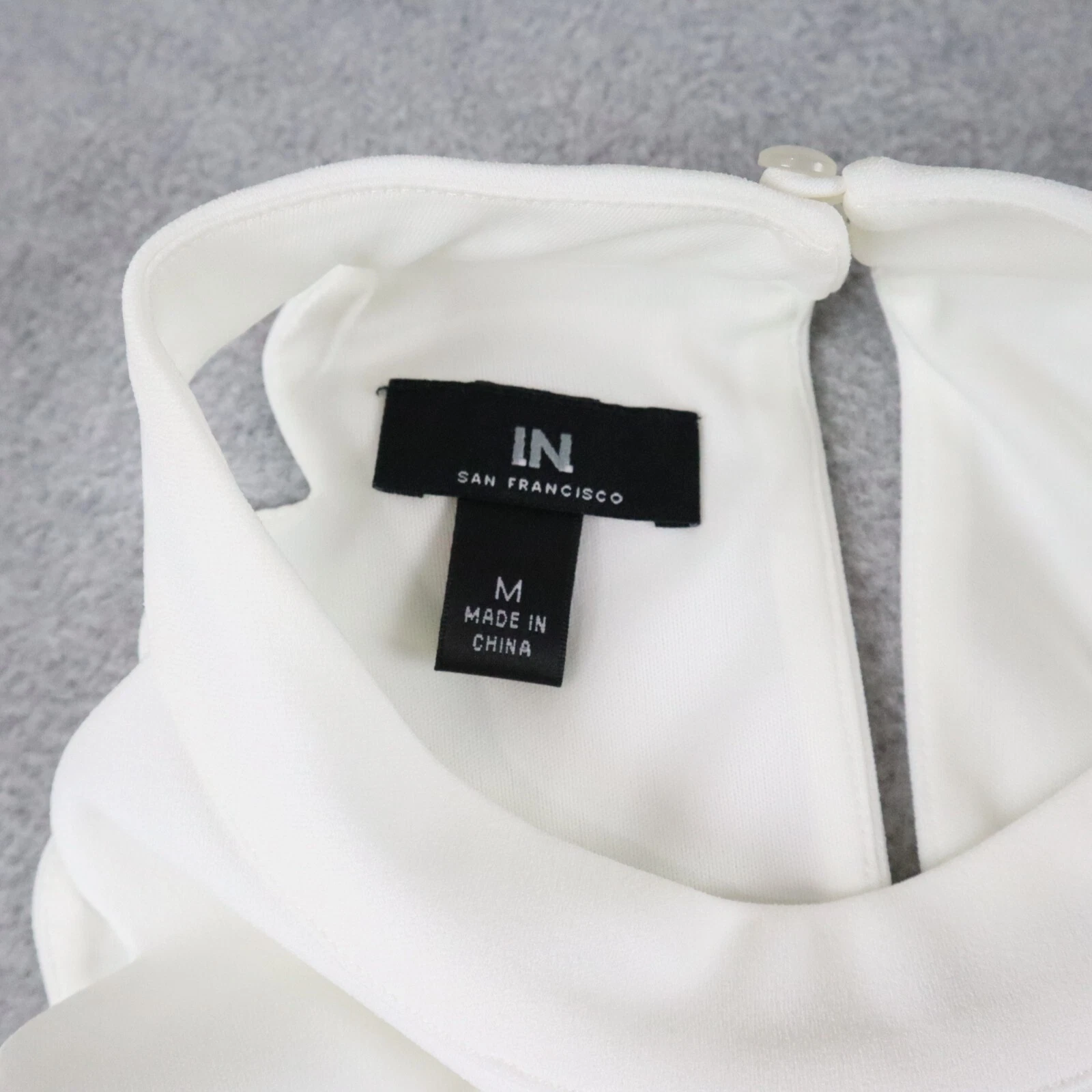 OFF WHITE I.N. Abito San Francisco donna medio formale festa bianco sporco senza maniche nuovo con etichetta