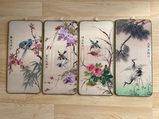 Chinese flower and bird "Spring, Summer, Autumn and Winter" silk painting. Set