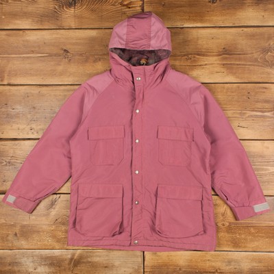 Vintage L.L.Bean Parka Mantel S 80s Baxter State Blanket Lined USA Made Pink Zip