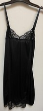 VINTAGE WONDERMAID BLACK NYLON FULL DRESS SLIP PETTICOAT 32 NWT NOS