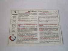 Original 1983 Ferrari Mondial Qv Temperature Control Chart Oem Manual