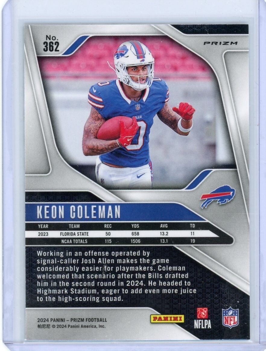 2024 Panini Prizm #362 Keon Coleman Checkerboard SP Rookie